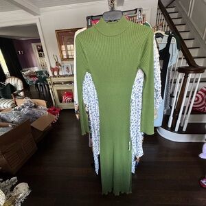 Backyard Roses Long Sleeve Maxi Dress